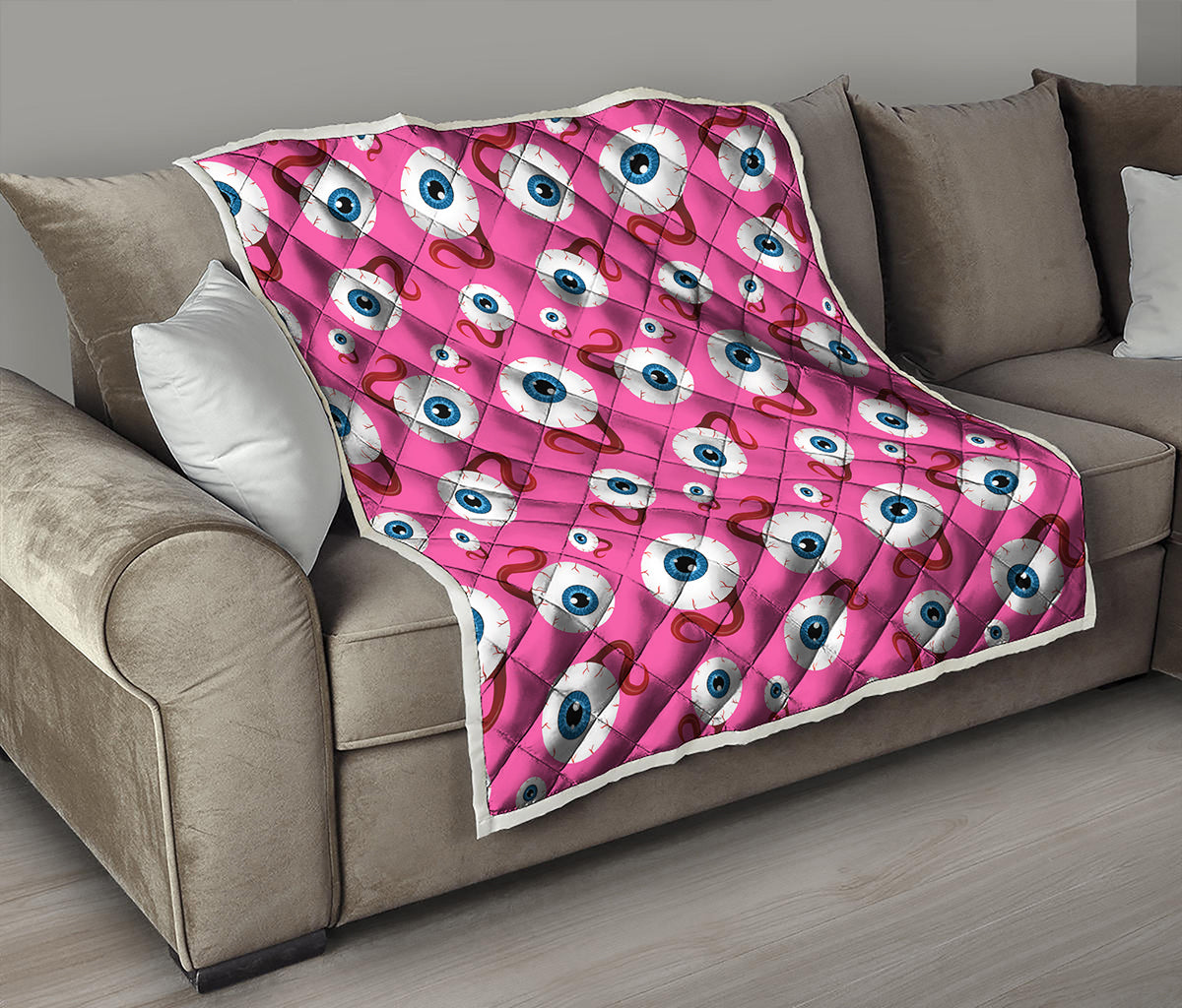 Human Eyeball Pattern Print Quilt