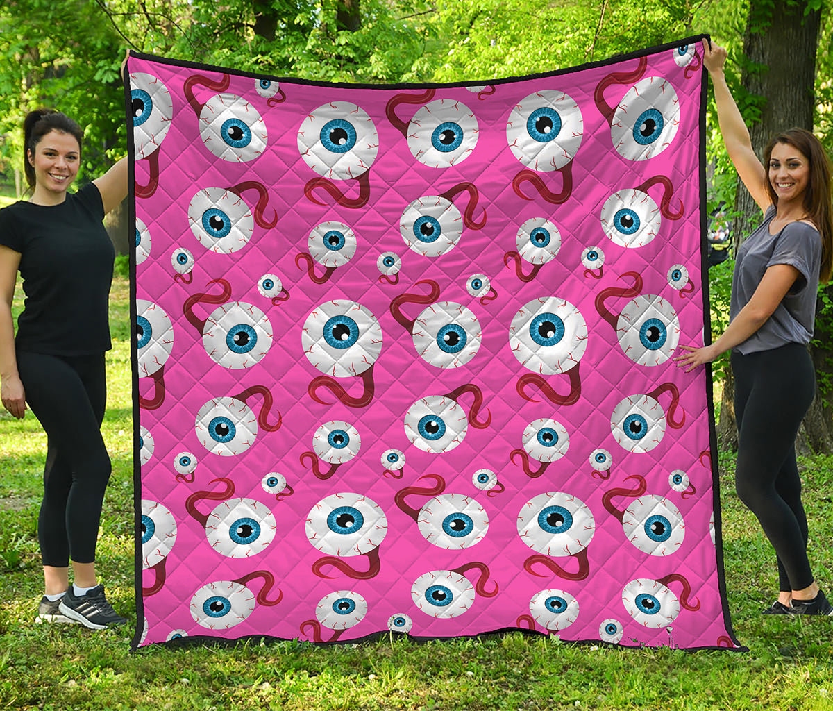 Human Eyeball Pattern Print Quilt