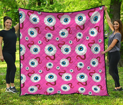 Human Eyeball Pattern Print Quilt