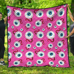 Human Eyeball Pattern Print Quilt