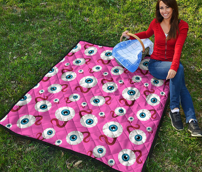 Human Eyeball Pattern Print Quilt