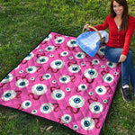 Human Eyeball Pattern Print Quilt