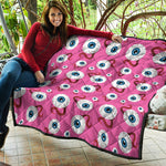 Human Eyeball Pattern Print Quilt