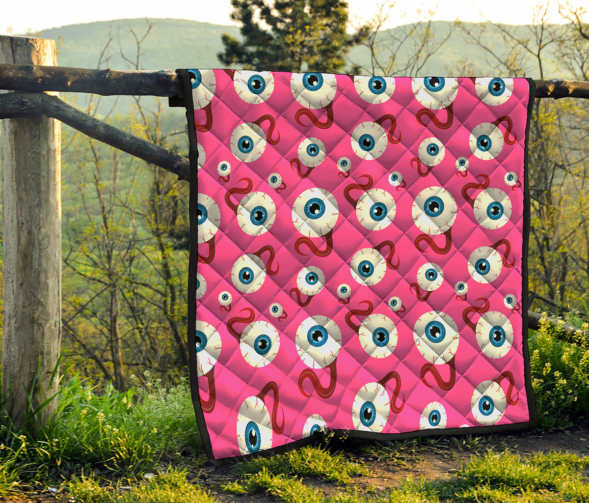 Human Eyeball Pattern Print Quilt