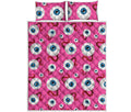 Human Eyeball Pattern Print Quilt Bed Set