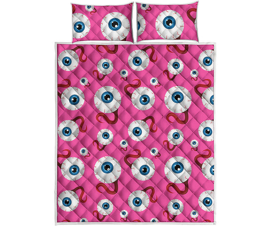 Human Eyeball Pattern Print Quilt Bed Set