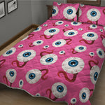 Human Eyeball Pattern Print Quilt Bed Set