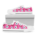 Human Eyeball Pattern Print White Low Top Sneakers