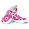 Human Eyeball Pattern Print White Slip On Sneakers