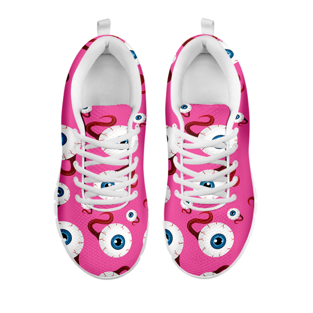 Human Eyeball Pattern Print White Sneakers