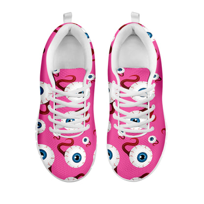 Human Eyeball Pattern Print White Sneakers
