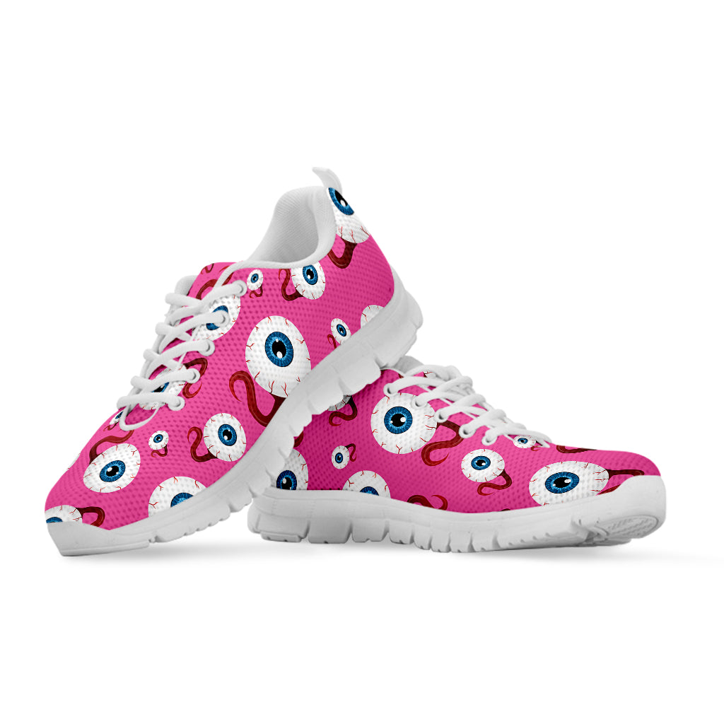 Human Eyeball Pattern Print White Sneakers