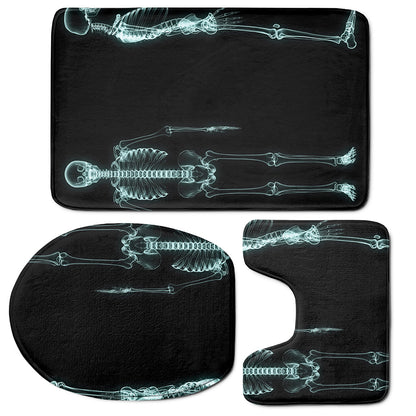 Human Skeleton X-Ray Print 3 Piece Bath Mat Set