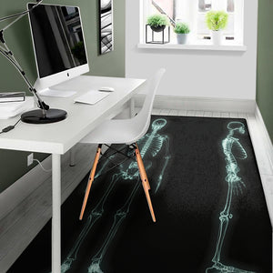 Human Skeleton X-Ray Print Area Rug