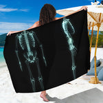 Human Skeleton X-Ray Print Beach Sarong Wrap