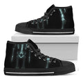 Human Skeleton X-Ray Print Black High Top Sneakers