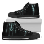 Human Skeleton X-Ray Print Black High Top Shoes