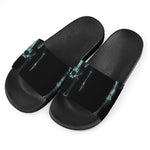 Human Skeleton X-Ray Print Black Slide Sandals