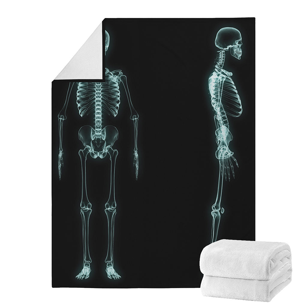 Human Skeleton X-Ray Print Blanket