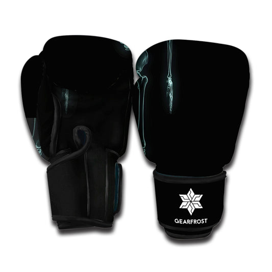 Human Skeleton X-Ray Print Boxing Gloves