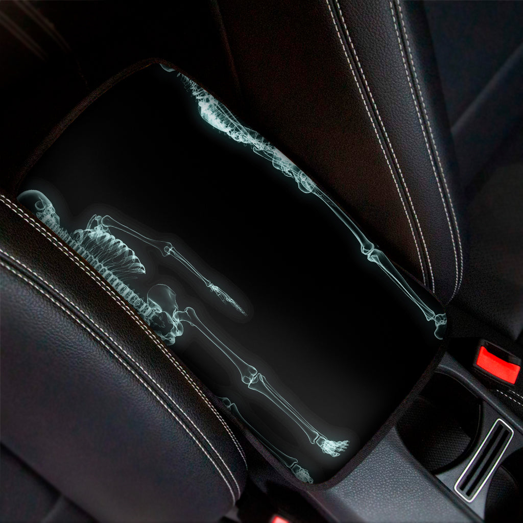 Human Skeleton X-Ray Print Car Center Console Cover