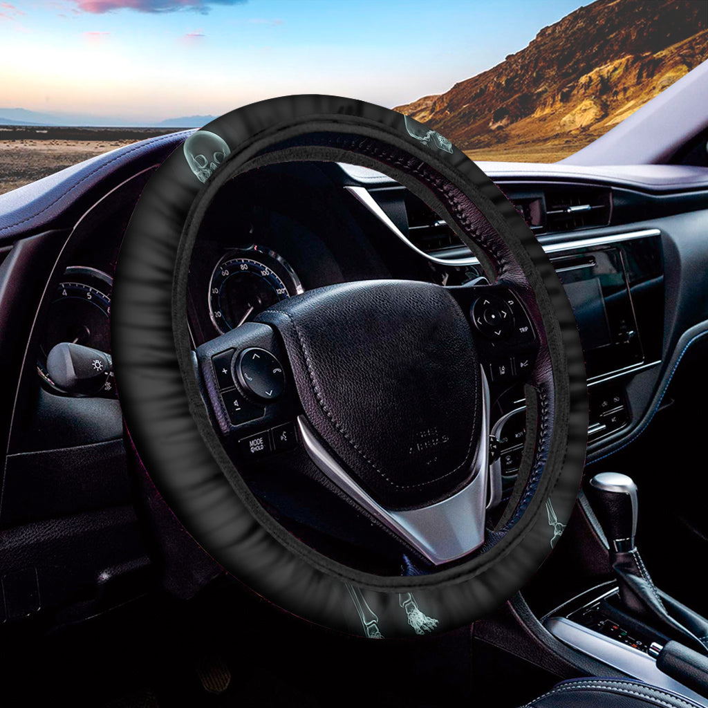 Human Skeleton X-Ray Print Car Steering Wheel Cover