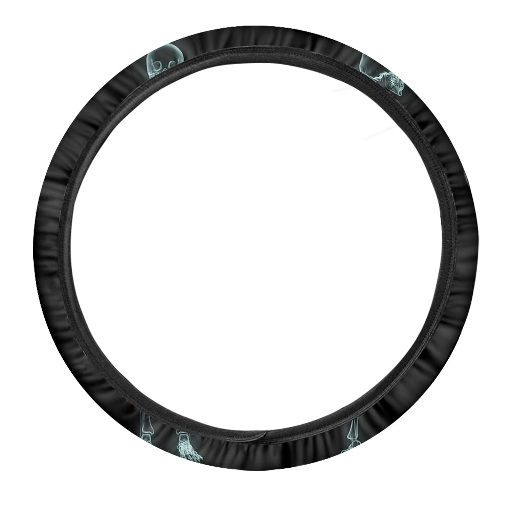 Human Skeleton X-Ray Print Car Steering Wheel Cover