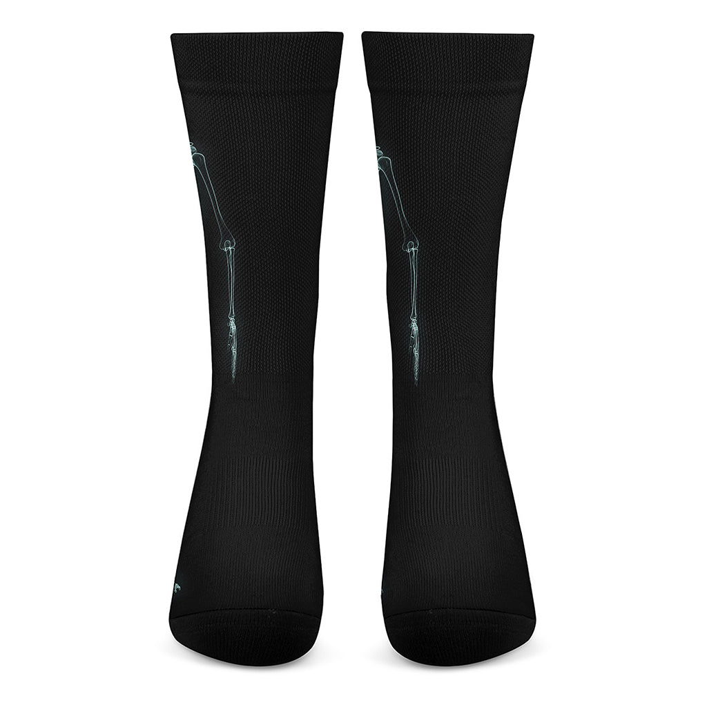 Human Skeleton X-Ray Print Crew Socks