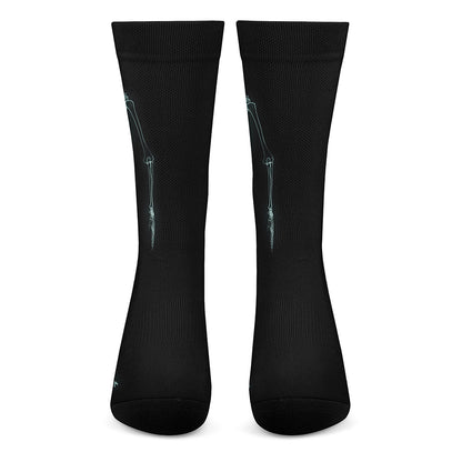 Human Skeleton X-Ray Print Crew Socks