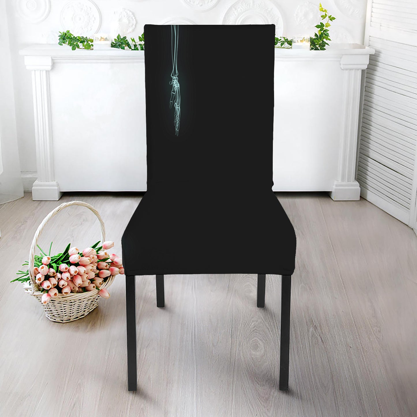 Human Skeleton X-Ray Print Dining Chair Slipcover