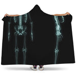 Human Skeleton X-Ray Print Hooded Blanket