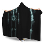 Human Skeleton X-Ray Print Hooded Blanket