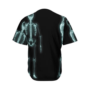 Human Skeleton X-Ray Print Men's Baseball Jersey