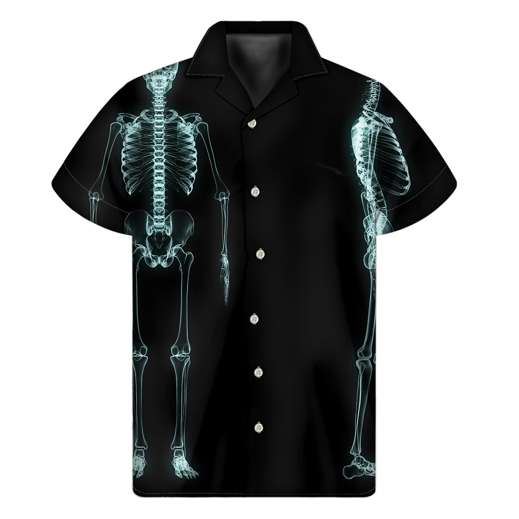 Human Skeleton X-Ray Print Men's Short Sleeve Shirt