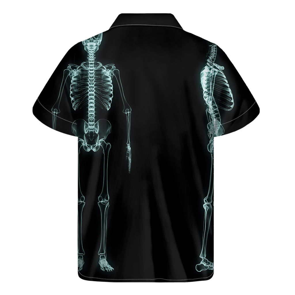 Human Skeleton X-Ray Print Men's Short Sleeve Shirt
