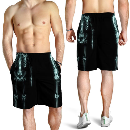 Human Skeleton X-Ray Print Men's Shorts