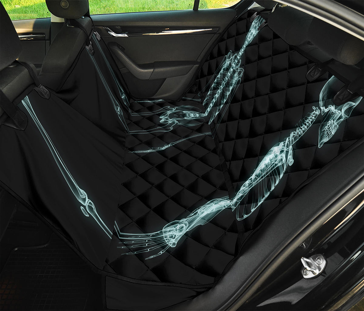 Human Skeleton X-Ray Print Pet Car Back Seat Cover