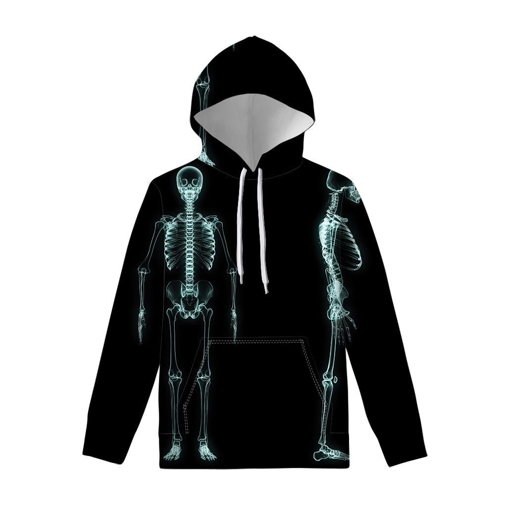 Human Skeleton X-Ray Print Pullover Hoodie