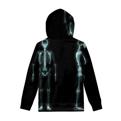 Human Skeleton X-Ray Print Pullover Hoodie