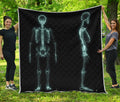 Human Skeleton X-Ray Print Quilt