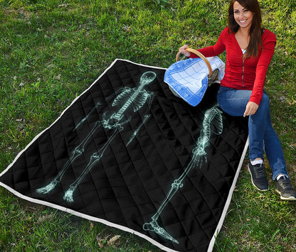 Human Skeleton X-Ray Print Quilt