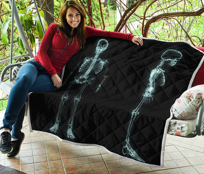 Human Skeleton X-Ray Print Quilt