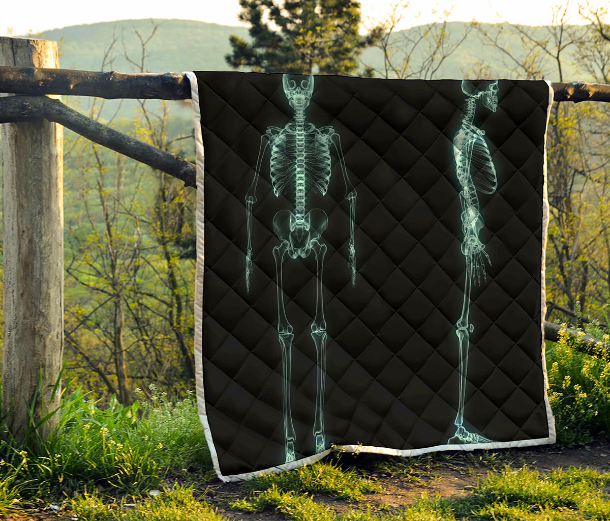 Human Skeleton X-Ray Print Quilt