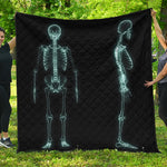 Human Skeleton X-Ray Print Quilt