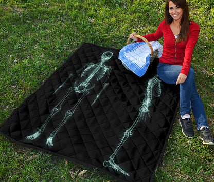 Human Skeleton X-Ray Print Quilt