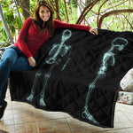 Human Skeleton X-Ray Print Quilt
