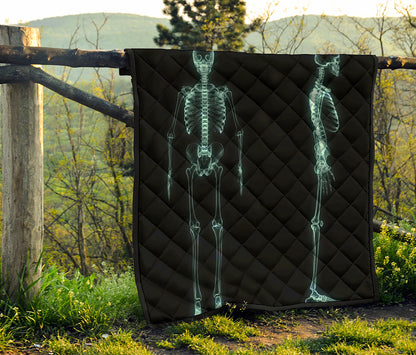 Human Skeleton X-Ray Print Quilt