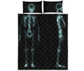 Human Skeleton X-Ray Print Quilt Bed Set
