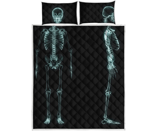 Human Skeleton X-Ray Print Quilt Bed Set