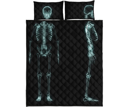 Human Skeleton X-Ray Print Quilt Bed Set